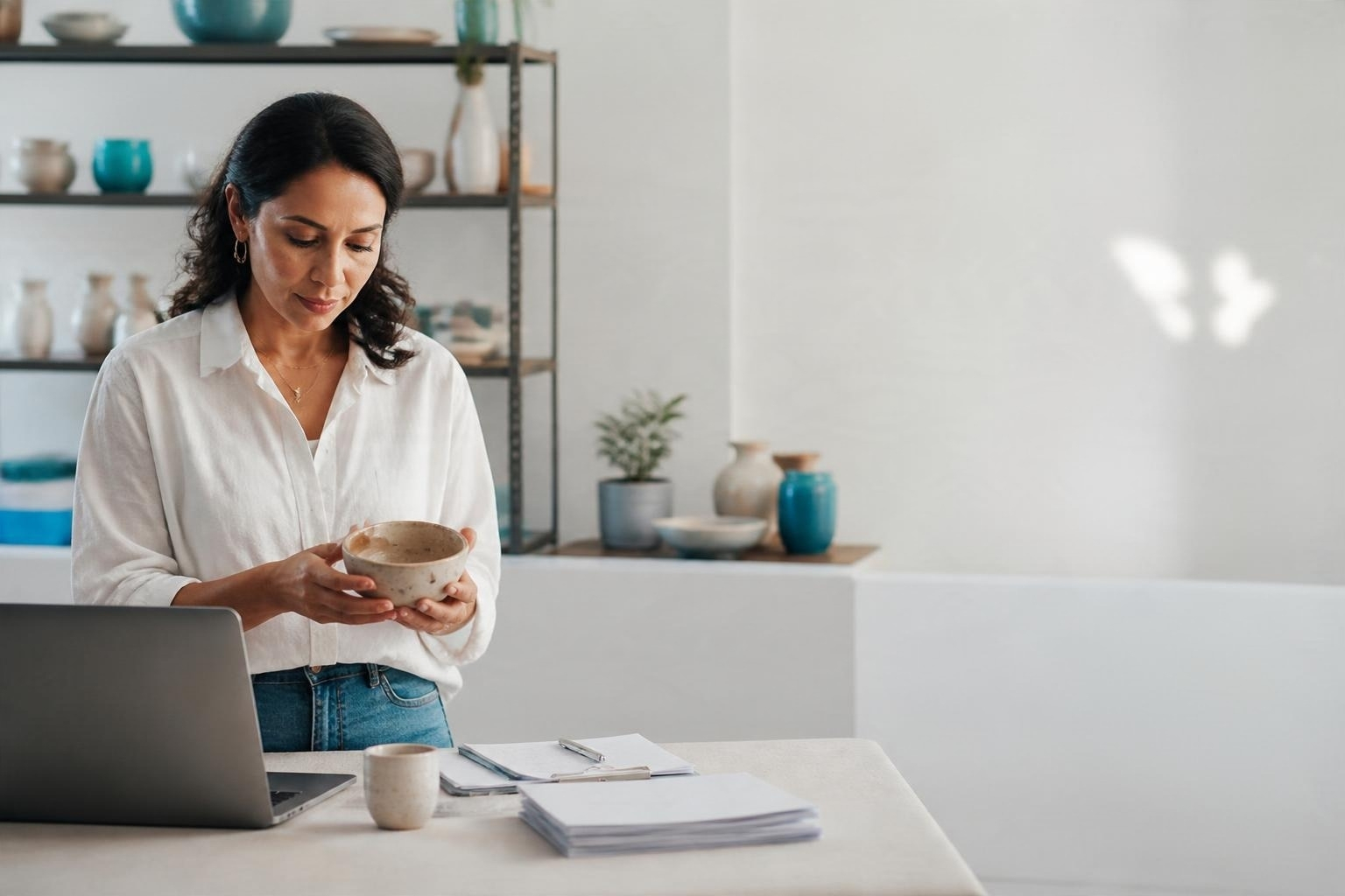 Bookkeeping as a Second Job: Why Your Business Needs a Better System Small business owner focusing on daily operations at her organized workspace.